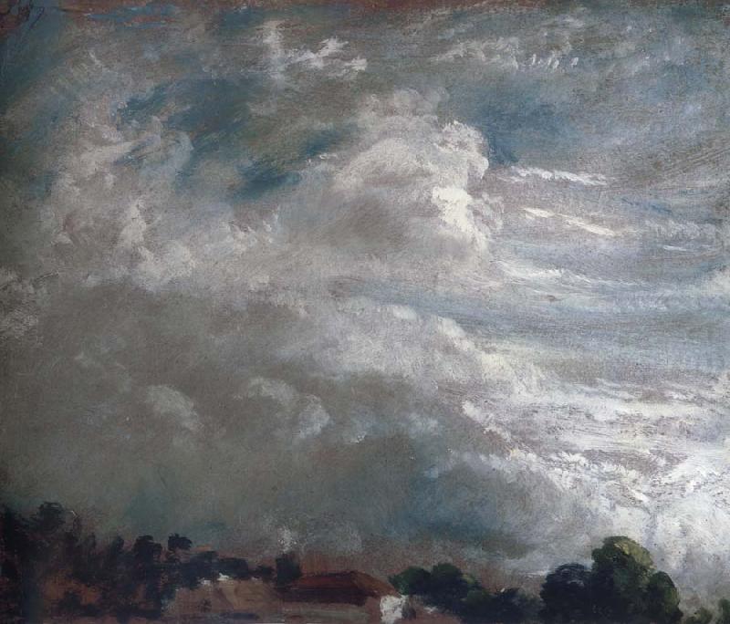 John Constable Cloud study,horizon of trees 27 September 1821 china oil painting image